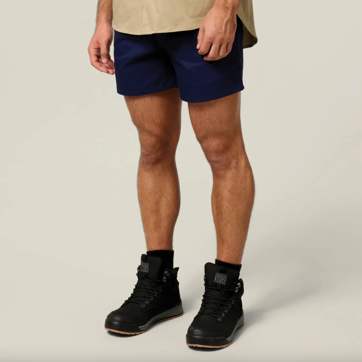 Relaxed Fit Cotton Drill Short With Belt Loops